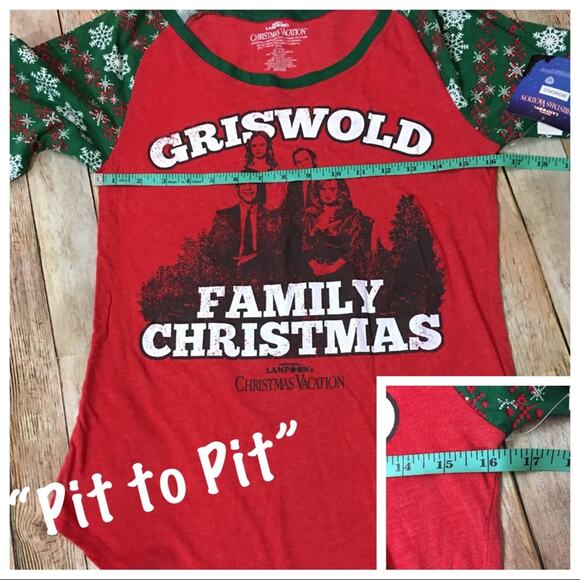 NWT National Lampoon's Christmas Vacation Raglan Tee - Red - Large - Picture 2 of 9